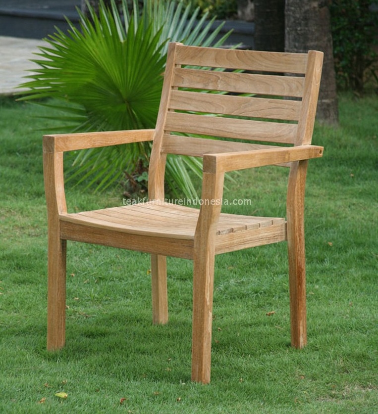 Teak Outdoor Stacking Arm Chair TFI-STACH 03 Teak Outdoor Stacking Arm Chair TFI-STACH 03 - Image 1