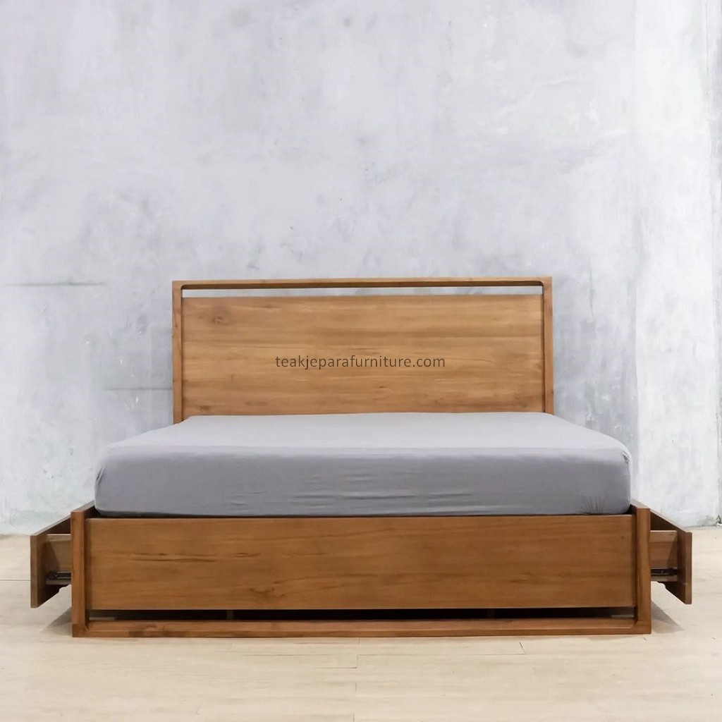 Solid Teak Wood Bed Frame TFI-BEDF 04 (1)