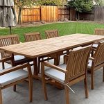 teak wood outdoor dining table and chair
