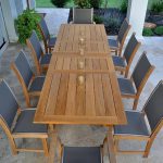 Premium teak outdoor dining table with chair
