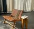 teak and leather lounge chair
