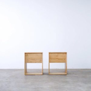solid teak bedside table
