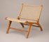 teak and rattan lounge chair