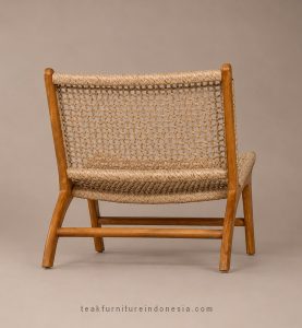 teak and rattan lounge chair