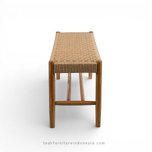 teak and rope bench