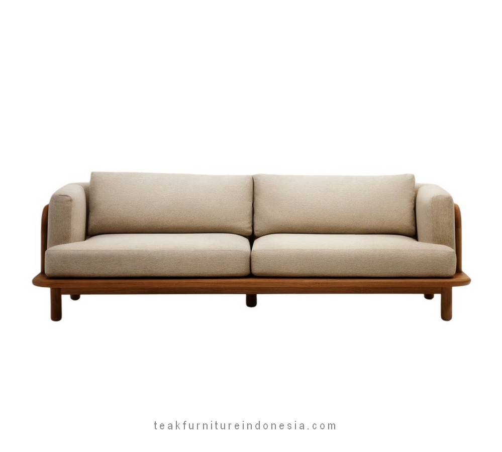 teak patio sofa with cushion