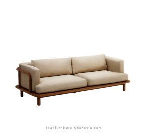 teak patio sofa with cushion