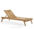 teak synthetic rattan sun lounger