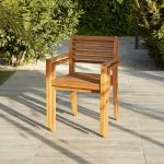 Premium Solid Teak Outdoor Dining Chair Modern Patio & Garden Furniture