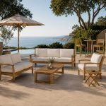 Outdoor Teak Sofa Set with Coffee Table – Premium Resort Collection