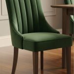 Modern Upholstered Dining Chair with Solid Wood Legs