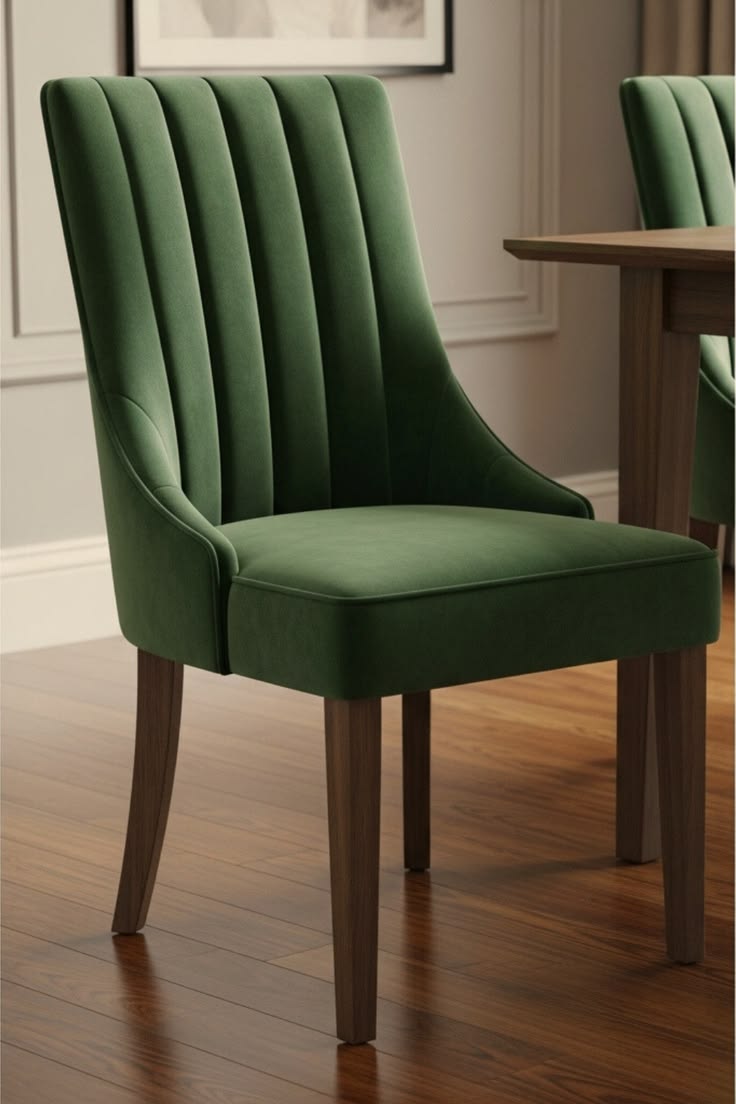 294f4e4d80496c558df9a2b90edeb77e Modern Upholstered Dining Chair with Solid Wood Legs - Image 1