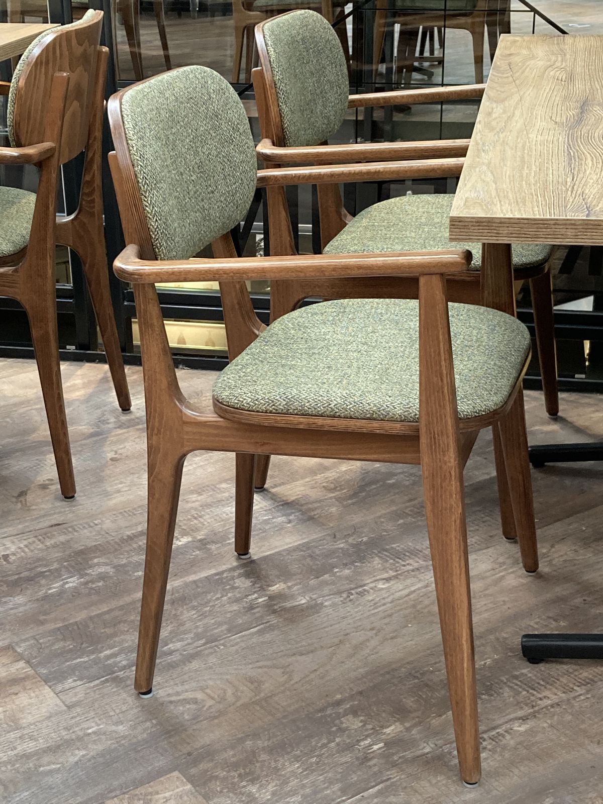 7cf46d26e54cc406d0f0c1e08725d141 Custom Teak Wood Dining Armchair - Image 1