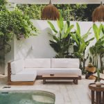 Modern Teak Wood Outdoor Lounge Sofa
