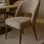Luxury Upholstered Dining Chair – Solid Teak Wood Frame