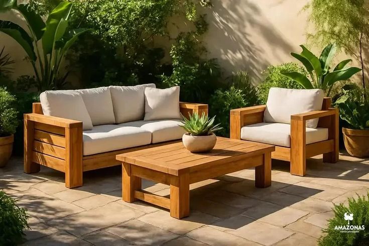teak outdoor1 Indonesian Handmade Solid Teak Outdoor Furniture Set - Image 1