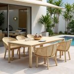 Luxury Teak Outdoor Dining Furniture Set for Villa & Resort