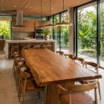 Indonesian Teak Dining Table Set with Teak Chairs